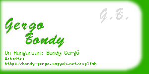 gergo bondy business card
