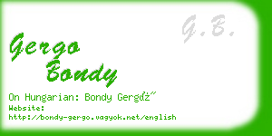 gergo bondy business card